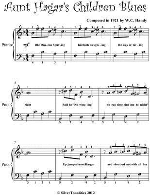 Read online Aunt Hagar's Children Blues - Easy Piano Sheet Music - Silver Tonalities file in PDF